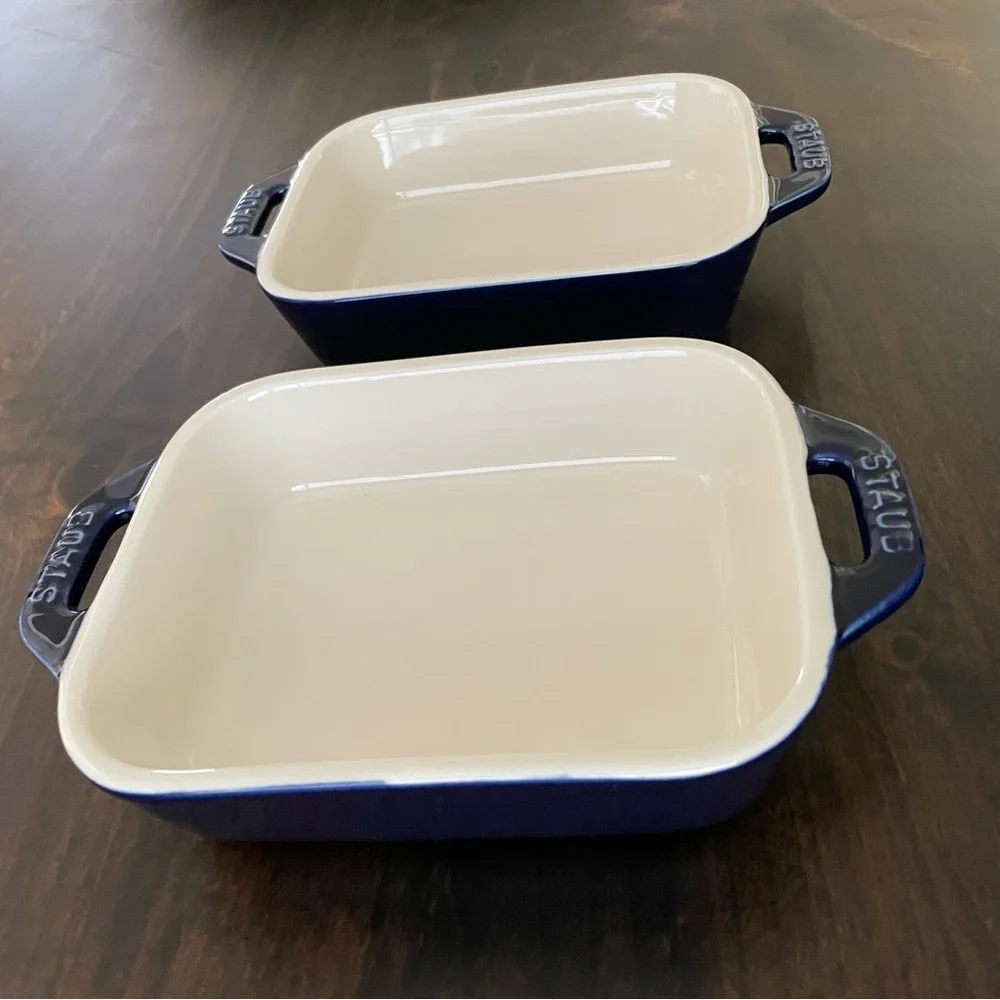 Staub Dark Blue Rectangular Baking Dishes
